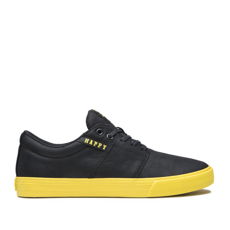 Zapatillas Bajas Supra Argentina Hombre - STACKS II VULC Negras / Amarillo (RBUIK-9164)